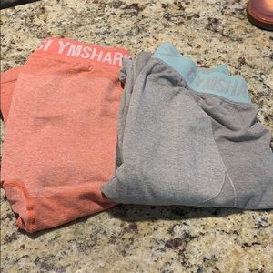 2 pair size small Gymshark leggings pink and gray